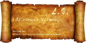 Lőrinczi Vilmos névjegykártya