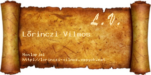 Lőrinczi Vilmos névjegykártya