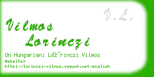 vilmos lorinczi business card